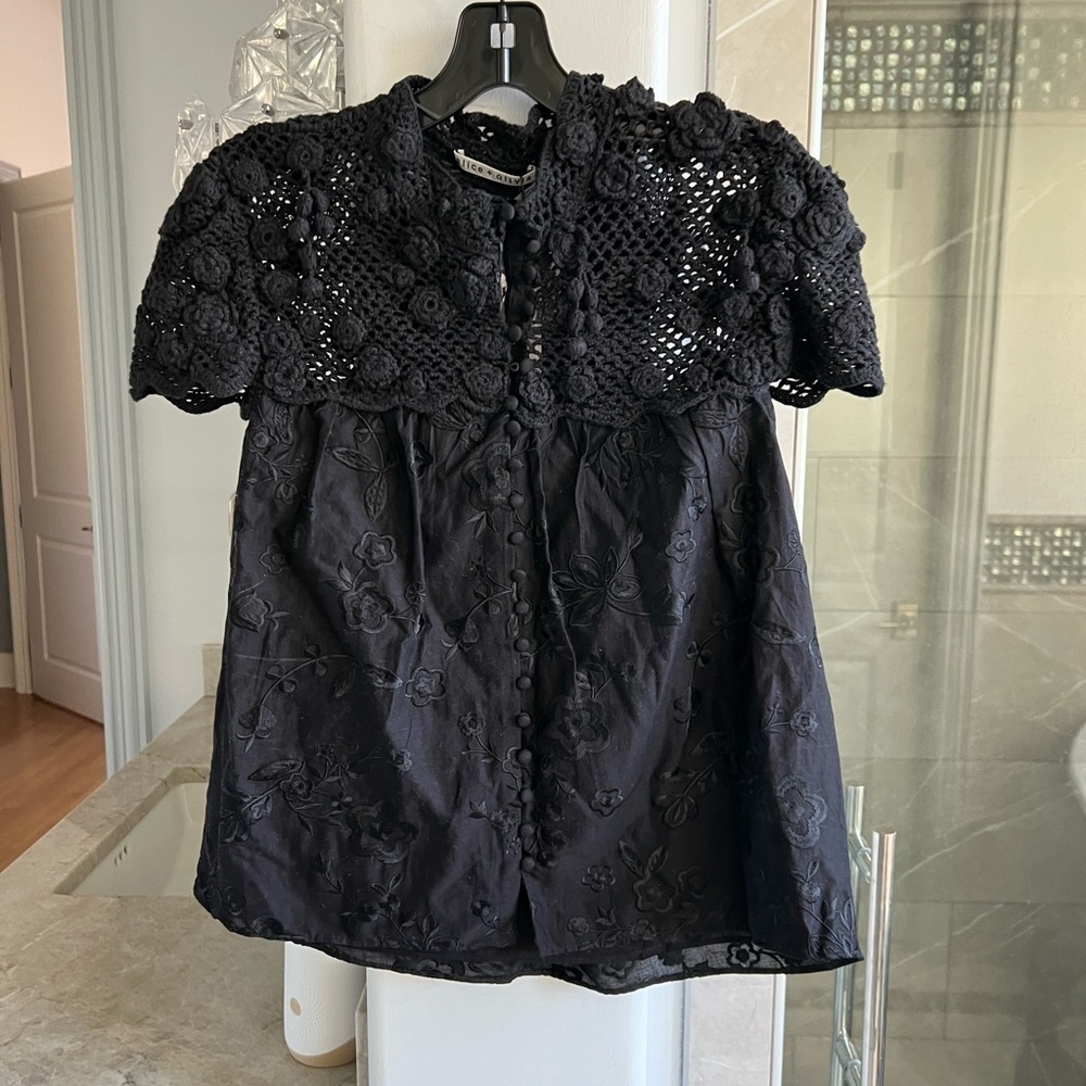Alice + Olivia Ilaria Crochet Blouse - Picture 10 of 13